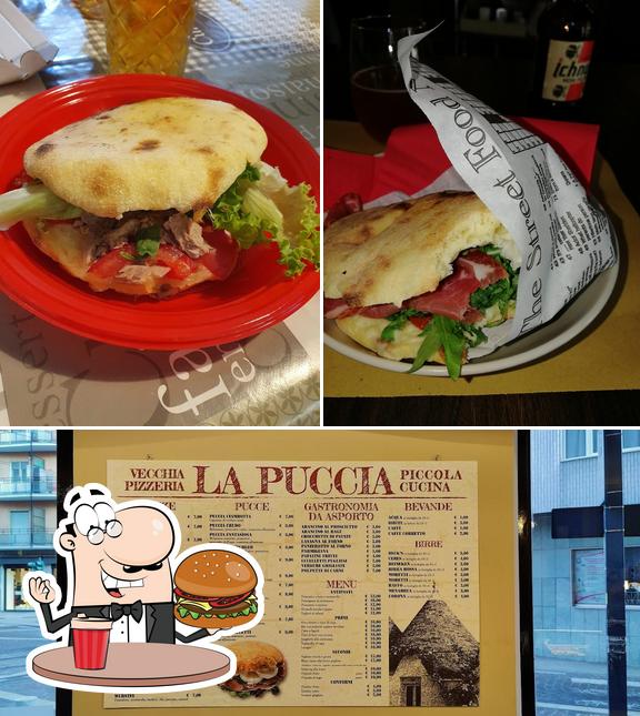 Order a burger at Vecchia Pizzeria La Puccia