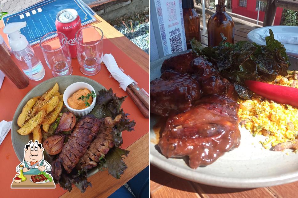 Prove pratos de carne no Casa Da Mãe Sandra