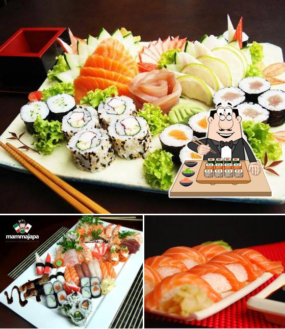 Escolha diferentes opções de sushi