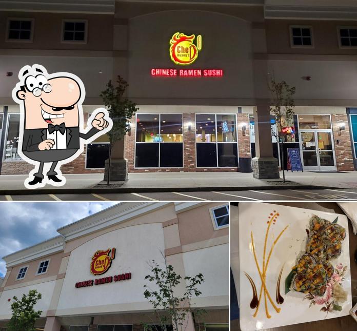 This is the photo displaying exterior and food at Chef Huang’s Asian Fusion