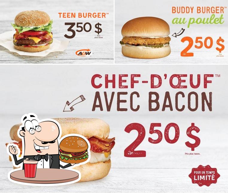 Essayez l'un des hamburgers offert par A&W Canada