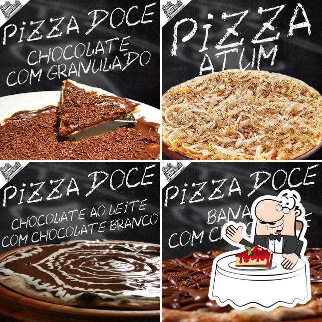 Pizzaria Santa ignorância serve uma escolha de sobremesas