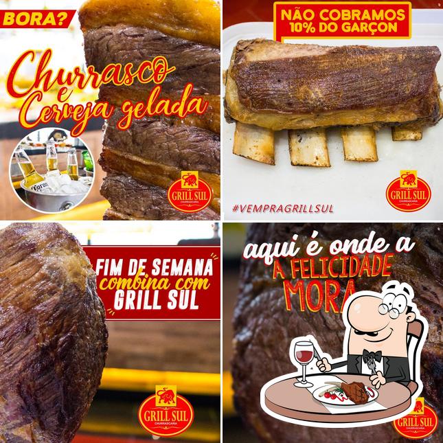 Escolha pratos de carne no Churrascaria Grill Sul - Jaú