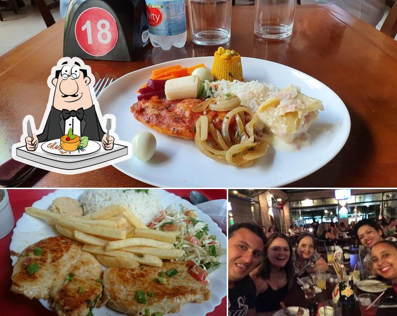Dê uma olhada a ilustração ilustrando comida e balcão de bar no Espetinho 1