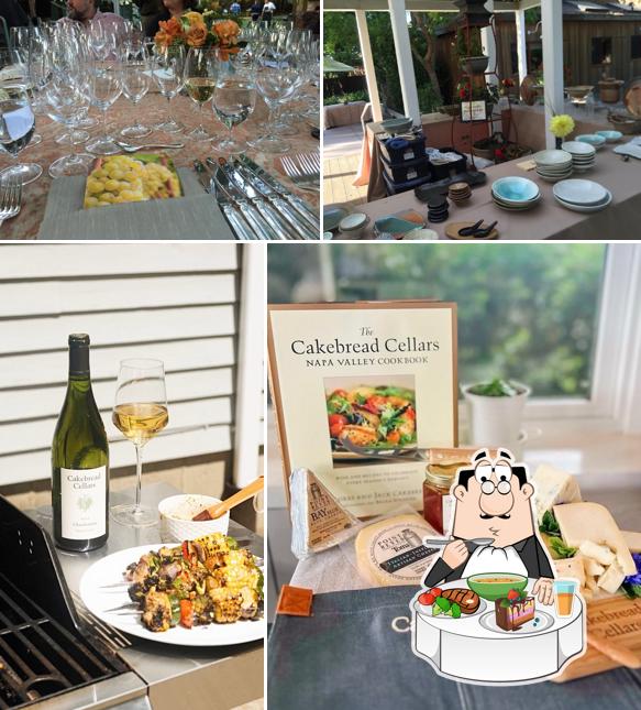 The photo of Cakebread Cellars’s dining table and food