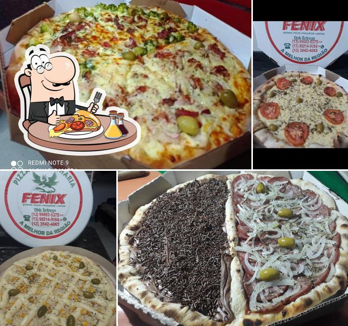 Escolha pizza no Pizzaria Fenixx