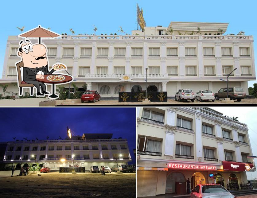 The exterior of Hotel Hyderabad Grand