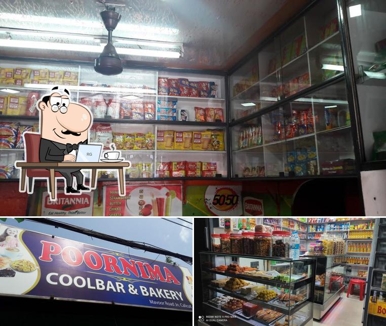 The interior of Poornima Bakery Calicut