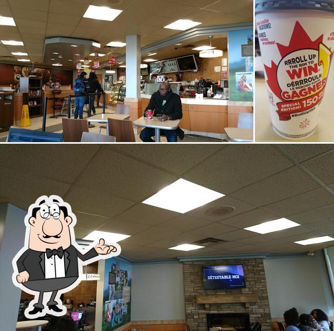 Voici l’image affichant la intérieur et nourriture sur Tim Hortons