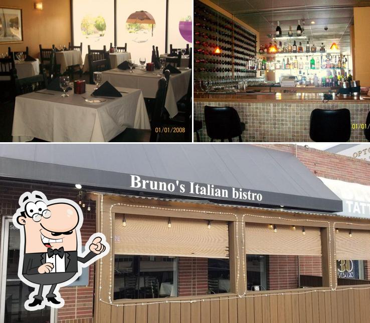 Take a seat at one of the tables at Bruno's Italian Bistro