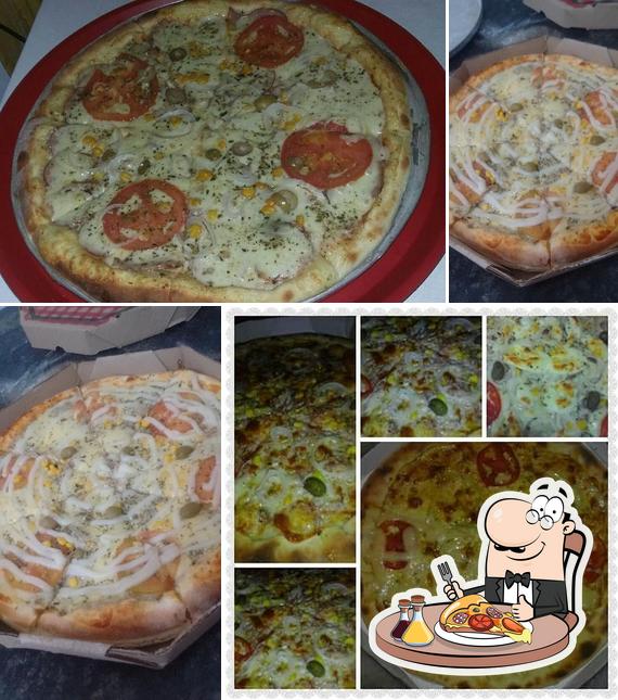 Escolha pizza no Pizzaria Novo Sabor