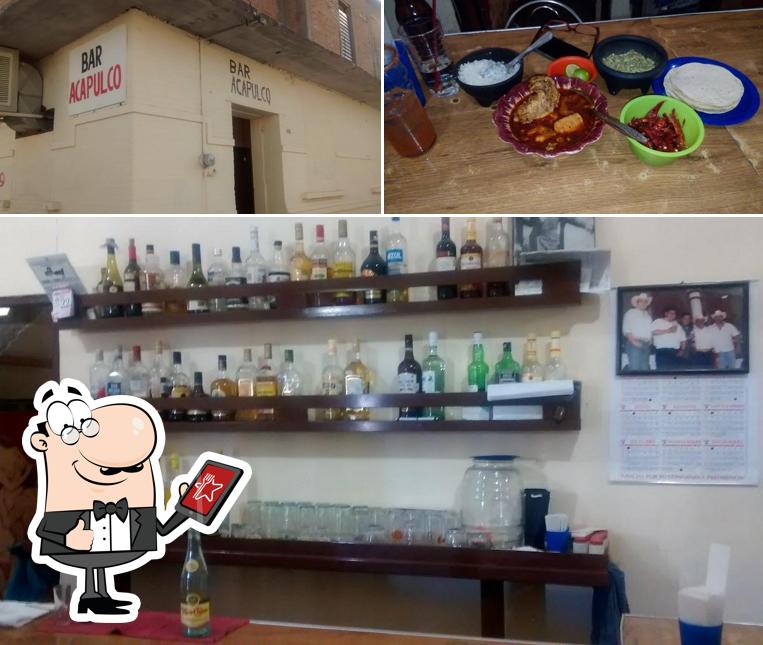 Take a look at the photo showing exterior and food at Bar Acapulco Real
