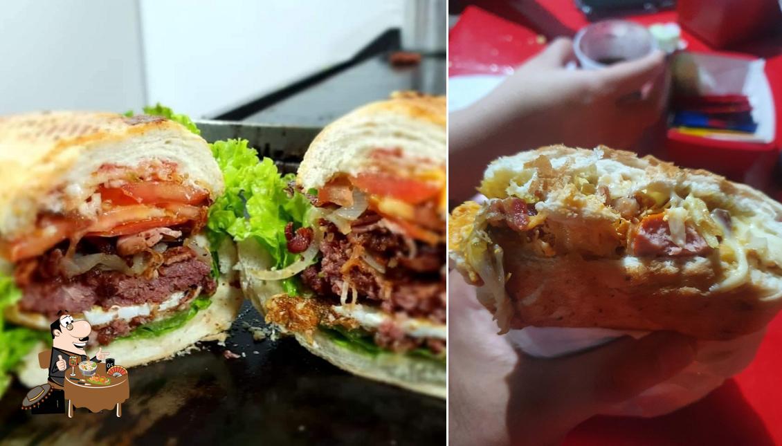 Comida em Pão com Linguiça Hamburgueria