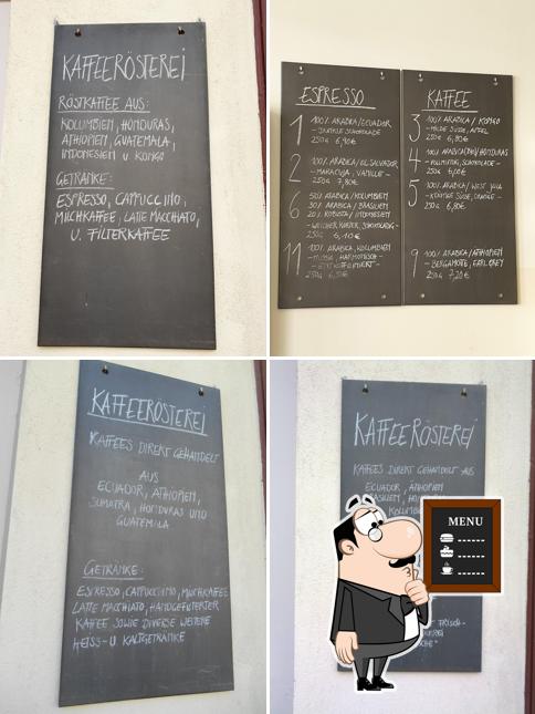 The blackboard menu features available options