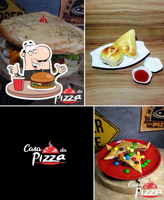 Consiga um hambúrguer no Casa Da Pizza