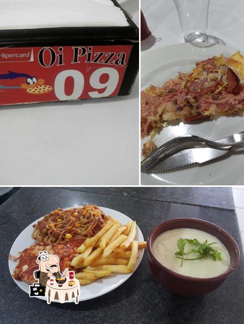 Platos en Oi Pizza