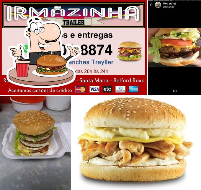 Consiga um hambúrguer no Irmãzinha Lanches Lanchonete