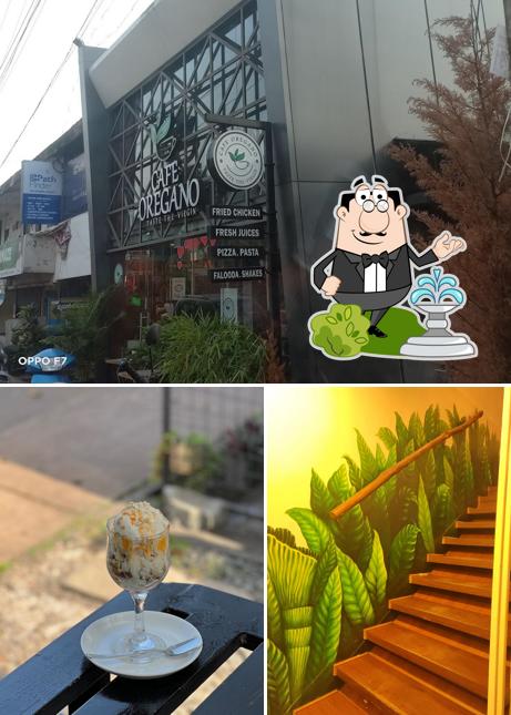 The restaurant's exterior and food