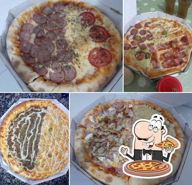 Peça diferentes variedades de pizza