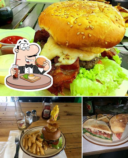 Get a burger at Restaurant Bar Los Amigos