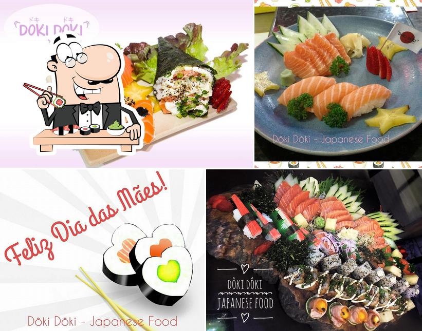 Escolha diferentes opções de sushi