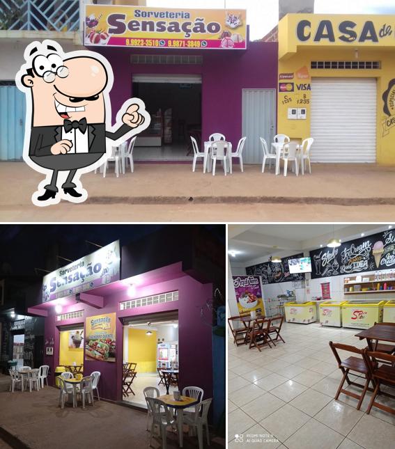 O interior do sorveteria sensação mix