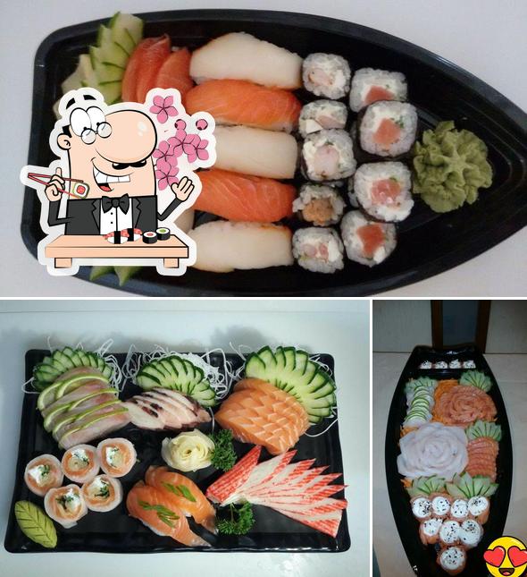 Rolos de sushi são servidos no Carioca Sushi Delivery