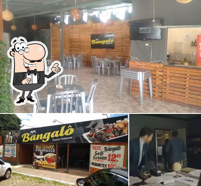 Confira a foto mostrando interior e sobremesa no Bangalô Restaurante