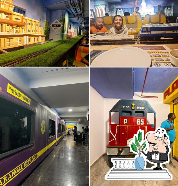 The exterior of Platform 65 - The Train Theme Restaurant Warangal