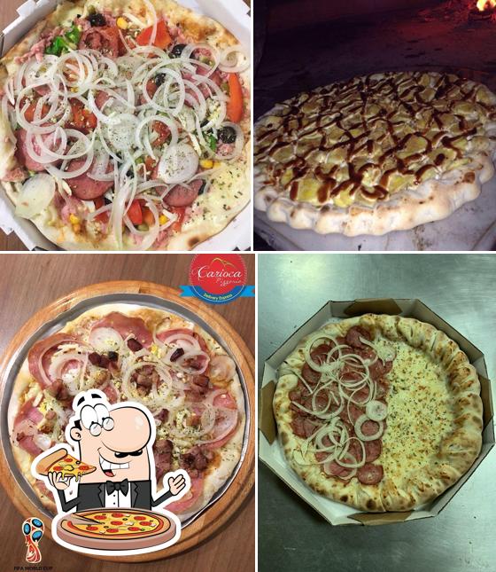 Escolha pizza no Forneria Carioca