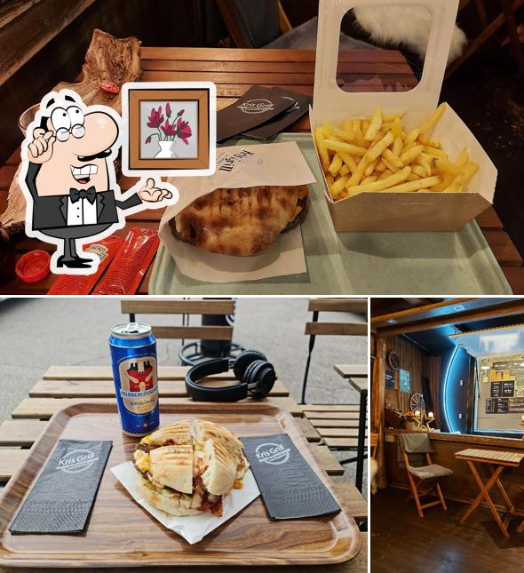 Voici l’image affichant la intérieur et frites sur Kris Grill