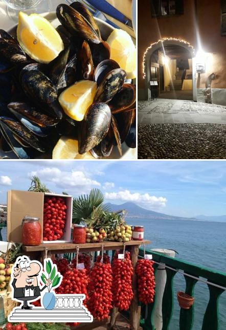 Questa è la foto che mostra la esterno e frutti di mare di Ristorante Gambero Rosso