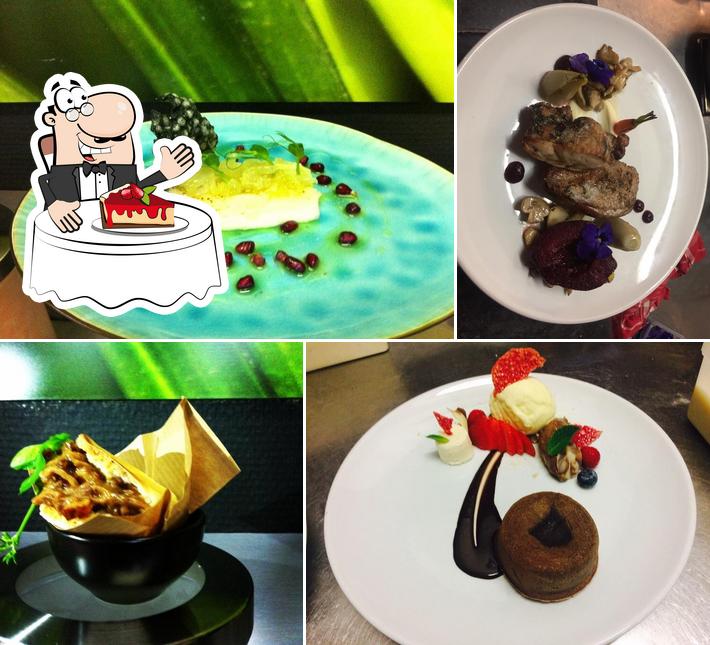 Brasserie - Restaurant Montaigu serviert eine Vielfalt von Desserts 