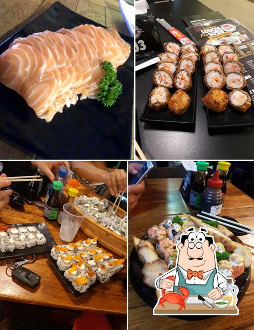 Peça diferentes pratos de frutos do mar disponíveis no Restaurante Sushi Ponta Negra - Centro