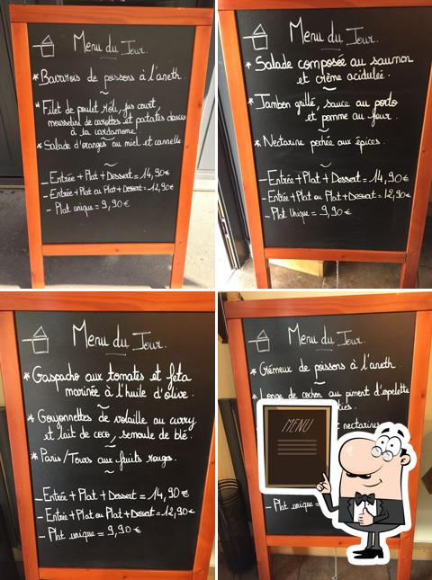 Restaurant Maison Colbert Tours présente un tableau affichant le menu