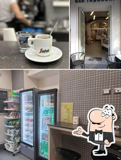 Tra le diverse cose da Mr.Coffee Bar Tabacchi si possono trovare la interni e cibo