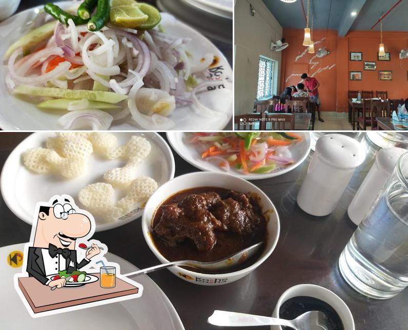 This is the image showing food and interior at Koshe Kosha, Digha (কষে কষা, দীঘা)
