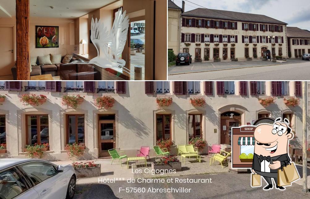 La photo de la extérieur et nourriture concernant Hôtel-Restaurant Les Cigognes