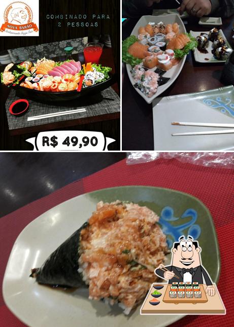 Prove diversas opções de sushi