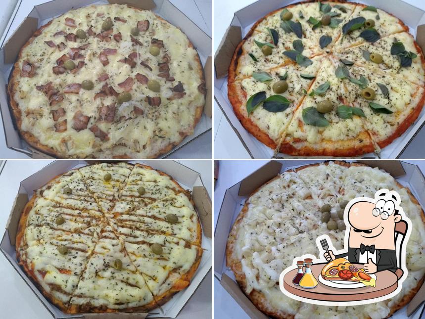 Escolha diferentes variedades de pizza