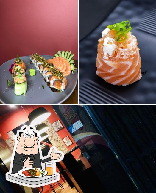 A imagem da comida e interior no Daigô Sushi Alegrete