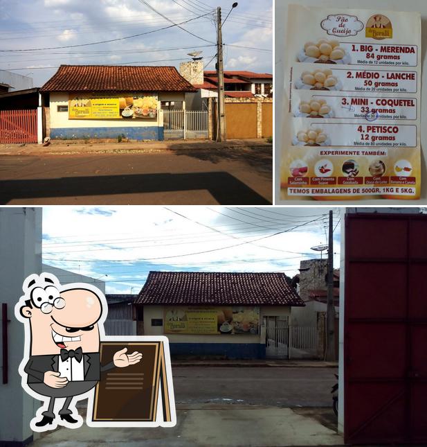 A foto da exterior e comida no PÃO DE QUEIJO DUBURALLI