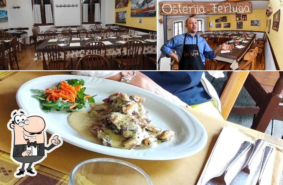 La interni e cibo del ristorante