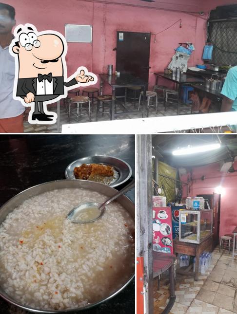 Among various things one can find interior and food at Amma Hotel