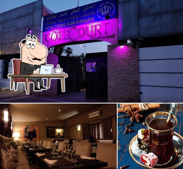 Voici l’image indiquant la intérieur et boisson sur Restaurant Côté Court agadir