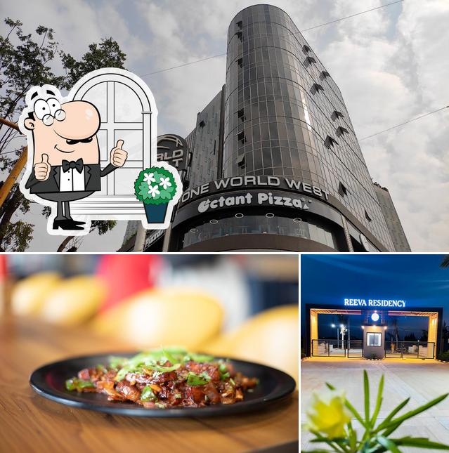 This is the photo depicting exterior and food at Octant Pizza