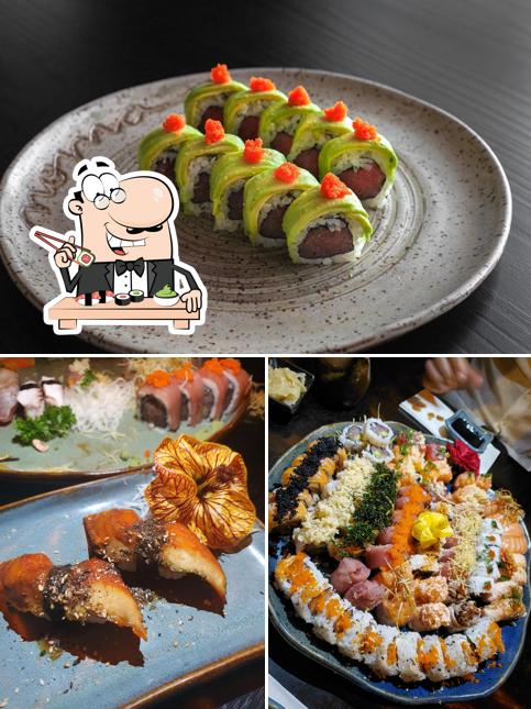 Escolha diferentes opções de sushi