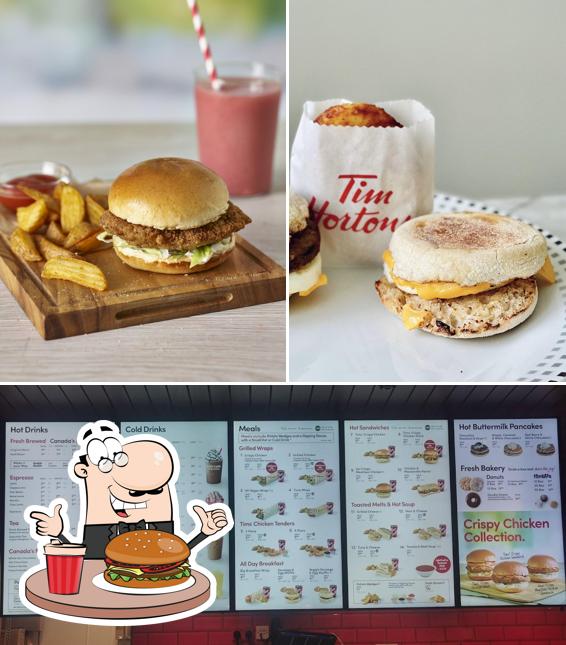 Get a burger at Tim Hortons - Milton Keynes