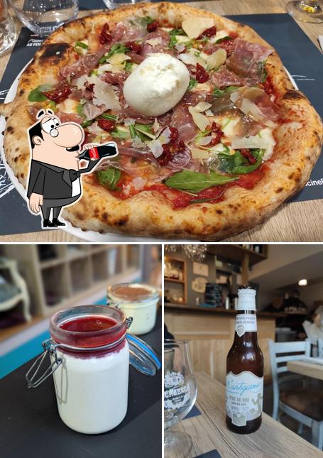 Las imágenes de bebida y pizza en Pulcinella 01