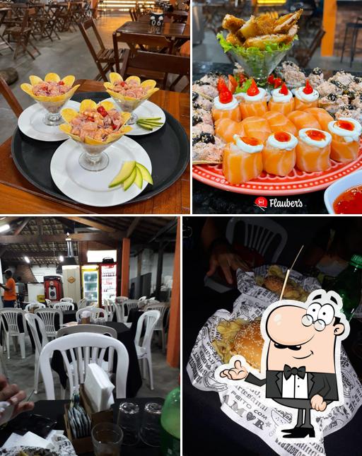 Confira a foto ilustrando interior e comida no Flaubers
